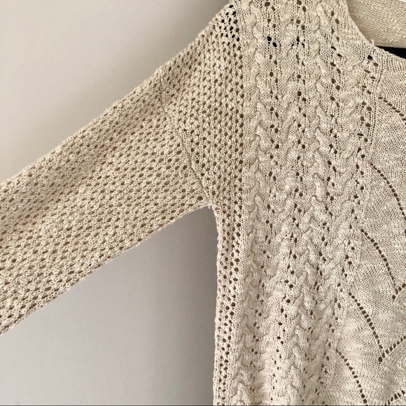 🍂Tan Sweater w/Crochet Detail - Picture 4 of 8